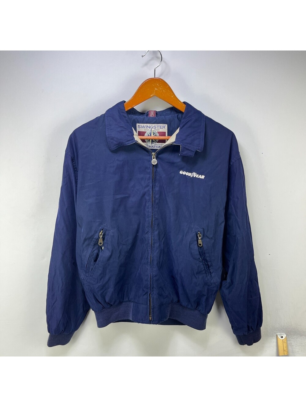 Goodyear Vintage Navy Zip Harrington Jacket Racing Small
